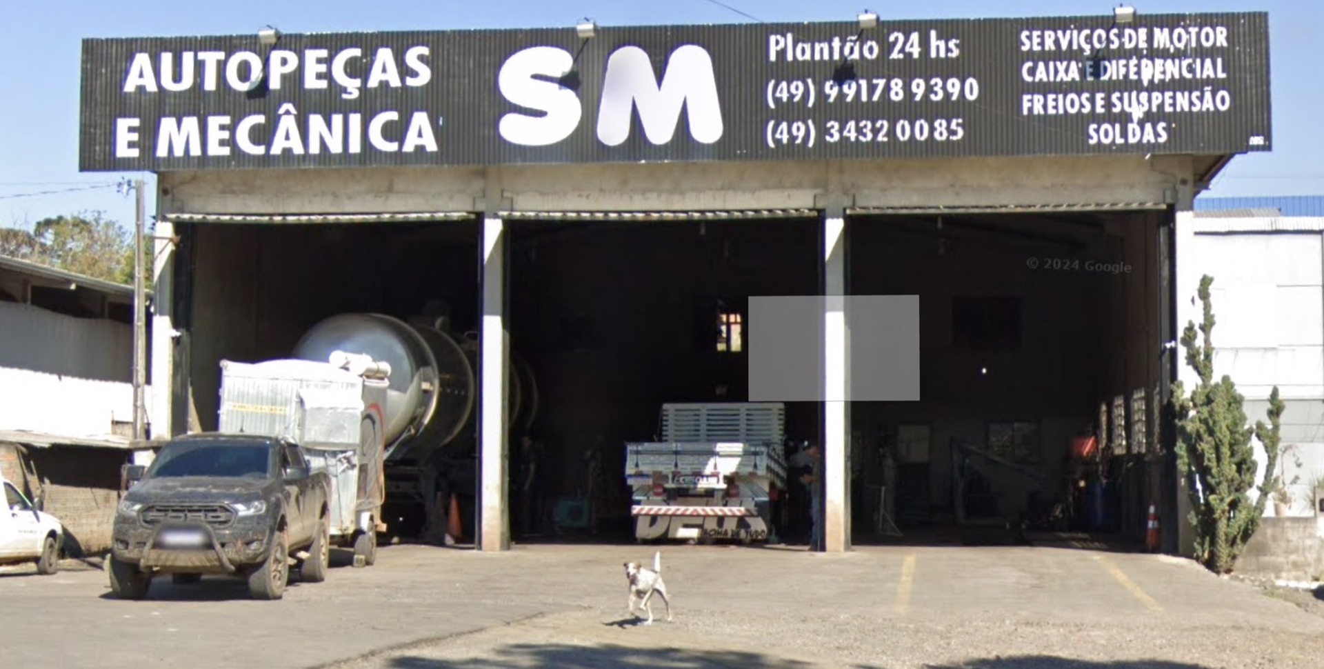 Fachada da Autopeças e Mecânica SM em Irani, Santa Catarina